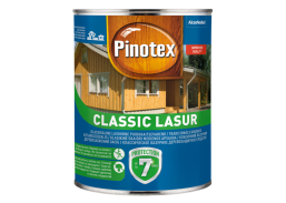 Dažai. Medienos apsaugos ir dekoravimo priemonės. Pinotex produktai. Dažyvė Pinotex Classic riešutas 1l 