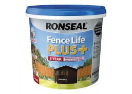 Dažai. Medienos apsaugos ir dekoravimo priemonės. Medienos dažai ir dažyvės. Medžio dažyvės. Dažyvė Ronseal Fence Life Plus 5l Dark oak 