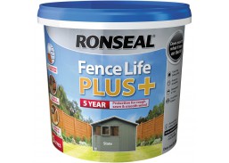 Dažai. Medienos apsaugos ir dekoravimo priemonės. Medienos dažai ir dažyvės. Medžio dažyvės. Dažyvė Ronseal Fence Life Plus 5l Slate 