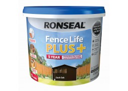 Dažai. Medienos apsaugos ir dekoravimo priemonės. Medienos dažai ir dažyvės. Medžio dažyvės. Dažyvė Ronseal Fence Life Plus 9l Dark oak 