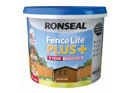 Dažai. Medienos apsaugos ir dekoravimo priemonės. Medienos dažai ir dažyvės. Medžio dažyvės. Dažyvė Ronseal Fence Life Plus 9l Harvest gold 