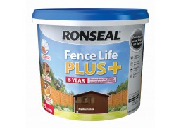 Dažai. Medienos apsaugos ir dekoravimo priemonės. Medienos dažai ir dažyvės. Medžio dažyvės. Dažyvė Ronseal Fence Life Plus 9l Medium oak 