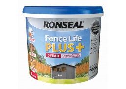 Dažai. Medienos apsaugos ir dekoravimo priemonės. Medienos dažai ir dažyvės. Medžio dažyvės. Dažyvė Ronseal Fence Life Plus 9l Slate 