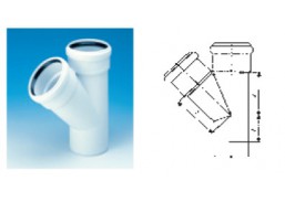 Santechnikos prekės. Vidaus kanalizacija. Vidaus kanalizacija betriukšmė. DB Magnaplast trišakis 110x110/45 