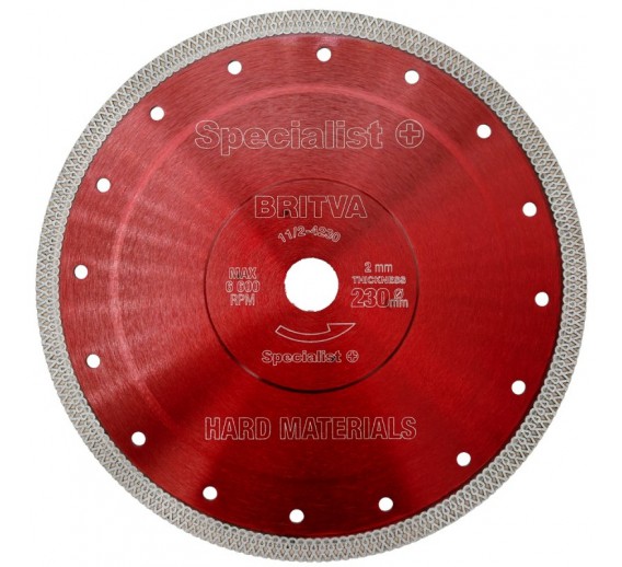 Darbo įrankiai. Įrankių priedai. Deimantiniai diskai. Deimantinis diskas Britva 230x2x22mm 