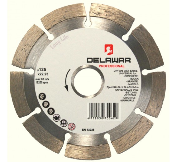 Deimantinis diskas DeLawar Segment D125x22.23 