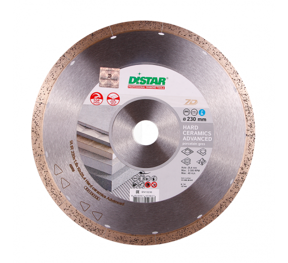 Darbo įrankiai. Įrankių priedai. Deimantiniai diskai. Deimantinis diskas Hard ceramics advanced 230x1,6x10x25,4 mm 