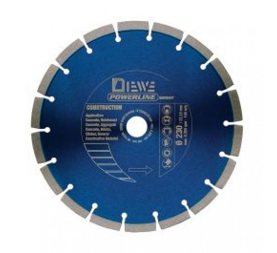 Darbo įrankiai. Įrankių priedai. Deimantiniai diskai. Deimantinis diskas Powerline Construction  D230x22mm
 