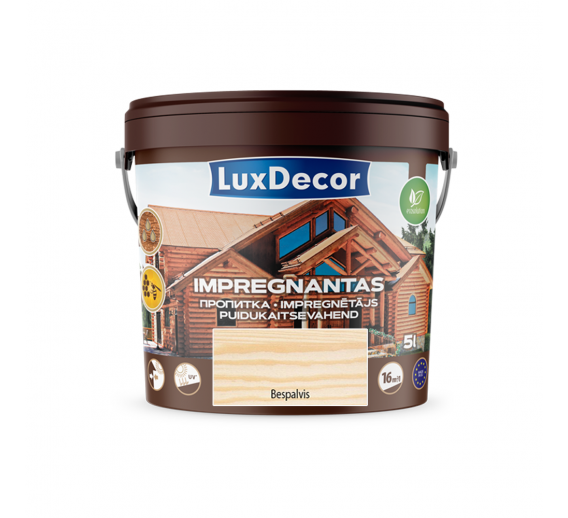 Dažai. Medienos apsaugos ir dekoravimo priemonės. Impregnantai. Dekoratyvinis impregnantas Lux Decor bespalvis 5l 