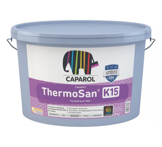 Statybinės medžiagos. Dekoratyviniai tinkai. Dekoratyvinis tinkas Caparol. Dekoratyvinis tinkas Thermosan FassPutz NQG K15, 20kg 