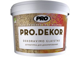 Dažai. Glaistas, gruntas, klijai, skiedikliai. Glaistai. Dekoratyvinis glaistas. Dekoravimo glaistas PRO DEKOR smulkiagrūdis 15 kg 