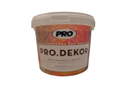 Dažai. Glaistas, gruntas, klijai, skiedikliai. Glaistai. Dekoratyvinis glaistas. Dekoravimo glaistas PRO DEKOR vidutinio grūdėtumo 5 kg 