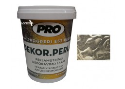 Dažai. Glaistas, gruntas, klijai, skiedikliai. Glaistai. Dekoratyvinis glaistas. Dekoravimo lakas PRO DEKOR PERLA 0.5 kg baltas auksas 
