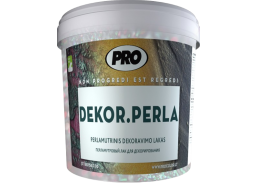 Dažai. Glaistas, gruntas, klijai, skiedikliai. Glaistai. Dekoratyvinis glaistas. Dekoravimo lakas PRO DEKOR PERLA 0.5 kg sidabrinis 