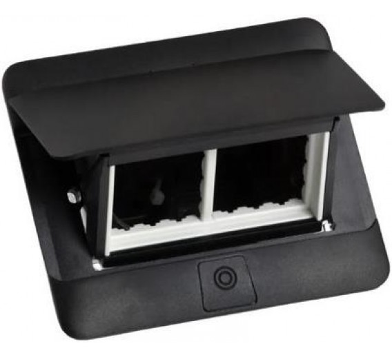 Dėžutė baldinė su dangčiu 2 modulių, juoda 