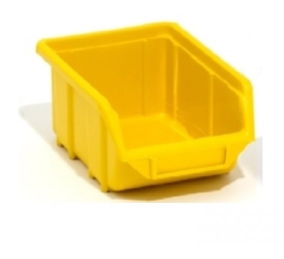 Darbo įrankiai. Įrankių priedai. Įrankių dėžės, krepšiai įrankiams, darbastaliai. Dėžutė EKO iš PVC geltona, 17,5 x 11,5 x 7,5 cm 