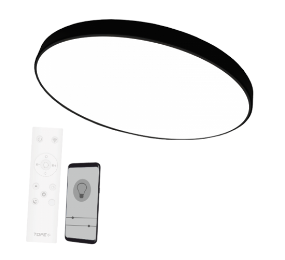 Apšvietimas. Lubiniai šviestuvai. Didelis apvalus šviestuvas LED TOPE BOLTON 2x60W 