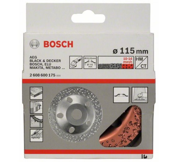 Darbo įrankiai. Įrankių priedai. Šlifavimo medžiagos. Žiedlapiniai šveitimo diskai. Diskas šlifavimui 115 mm grubus tiesus Bosch 