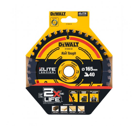 Darbo įrankiai. Įrankių priedai. Diskai diskiniams pjūklams. Diskinis pjūklas Dewalt 165x20x40T 