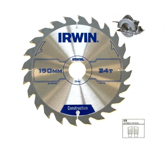 Darbo įrankiai. Įrankių priedai. Diskai diskiniams pjūklams. Diskinis pjūklas IRWIN d-130x20, 20T 2,5mm ATB 