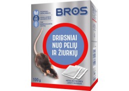 Sodo ir daržo prekės. Priemonės prieš kenkėjus. Priemonės prieš žiurkes, peles ir kurmius. Dribsniai nuo pelių ir žiurkių BROS, 100 g 