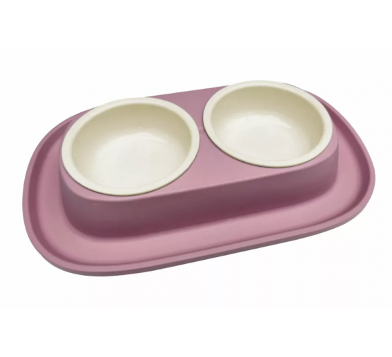 Gyvūnų prekės. Gyvūnėlių priežiūros priemonės. Dubenėliai gyvūnų maistui. Dubenėlis maistui BOWL SMART rožinis 2x230ml 