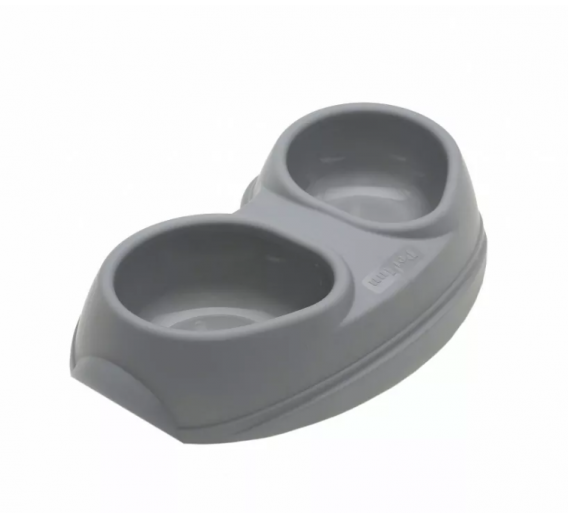 Gyvūnų prekės. Gyvūnėlių priežiūros priemonės. Dubenėliai gyvūnų maistui. Dubenėlis maistui BOWL SPACE pilkas 2x200ml