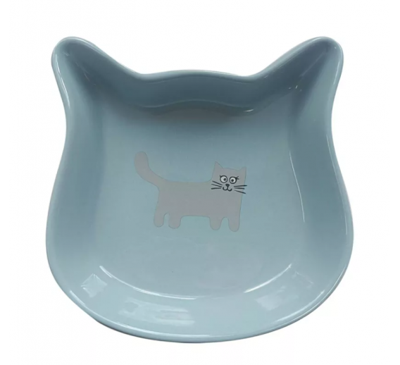 Gyvūnų prekės. Gyvūnėlių priežiūros priemonės. Dubenėliai gyvūnų maistui. Dubenėlis Mėlyna katė