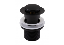 Santechnikos prekės. Vonios įranga. Sifonai. Dugno vožtuvas Click-Clack juodas 11/4