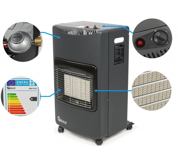 Šildymo ir vėdinimo įranga. Šildymas ir vėdinimas. Elektriniai šildytuvai, termoventiliatoriai. Dujinis šildytuvas-krosnelė G80435 