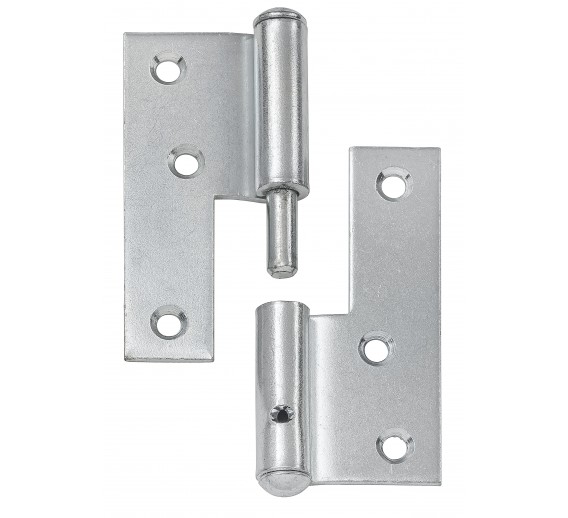 Vidaus apdailos prekės. Durys, jų dalys. Durų furnitūra. Lankstai, vyriai. Durų vyris kairė 80x28x72mm