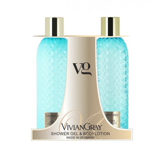 Švaros prekės. Kūno ir plaukų priežiūros priemonės. Dušo želės ir kūno losjono rinkinys Jasmine 2x300ml