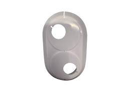 Santechnikos prekės. Vonios įranga. Maišytuvai, dušo komplektai. Maišytuvų detalės. Dviguba apdailinė lėkštelė balta D20 