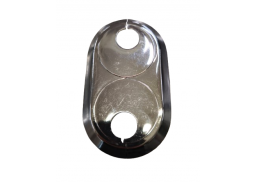 Santechnikos prekės. Vonios įranga. Maišytuvai, dušo komplektai. Maišytuvų detalės. Dviguba apdailinė lėkštelė chromuota D18 