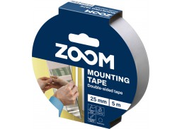 Vidaus apdailos prekės. Pakavimo, izoliacinės, lipnios juostos. Dvipusio lipnumo juostos. Dvipusė juostelė montavimui 25 mm x 5 m ZOOM 