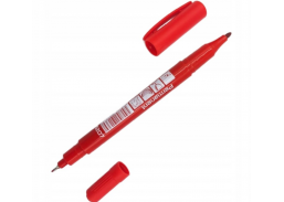 Darbo įrankiai. Mechaniniai įrankiai. Žymėjimo įrankiai - pieštukai, žymekliai, markeriai. Dvipusis markeris raudonas 13207 0,5/1,2mm 