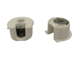 Baldų furnitūra. Baldiniai varžtai. Ekscentrinė sąvarža Raffix 16 mm, balta 