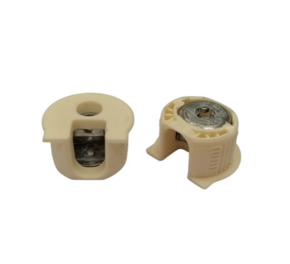 Baldų furnitūra. Baldiniai varžtai. Ekscentrinė sąvarža Raffix 16 mm, klevas 