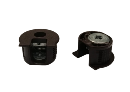 Baldų furnitūra. Baldiniai varžtai. Ekscentrinė sąvarža Raffix 16 mm, ruda 