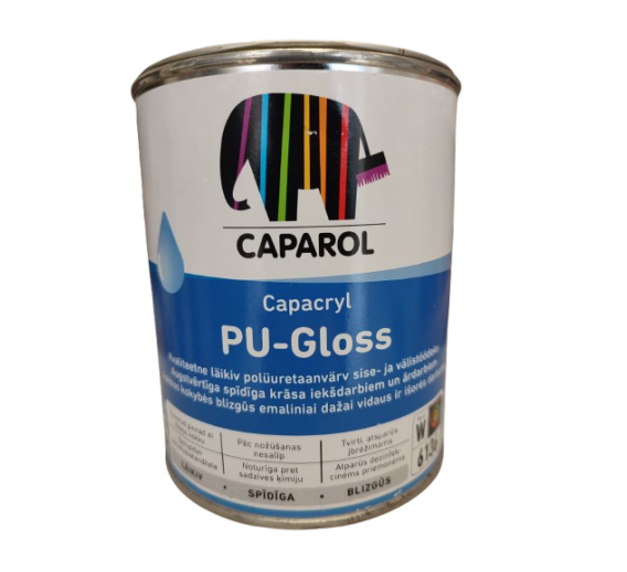 Dažai. Dažai, dažymo įrankiai, dažymo juostos. Emaliniai dažai. Emalė Capacryl PU Gloss blizgi 0,7l balta 