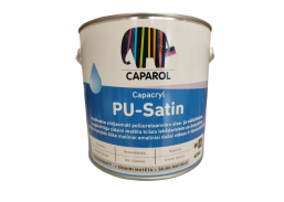 Dažai. Dažai, dažymo įrankiai, dažymo juostos. Emaliniai dažai. Emalė Capacryl PU Satin šilko matinė 2,4l balta 