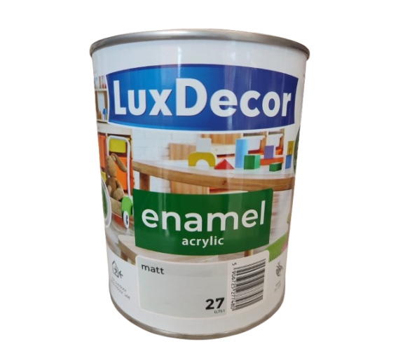 Dažai. Dažai, dažymo įrankiai, dažymo juostos. Emaliniai dažai. Emalė PRIMACOL matinė pistaciniai ledai 27 0,75l 