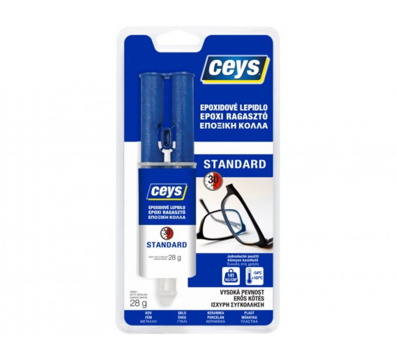 Dažai. Glaistas, gruntas, klijai, skiedikliai. Klijai. Epoksidiniai klijai švirkštuose CEYS STANDART EPOXY, 24 ml 