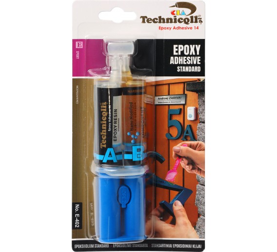 Dažai. Glaistas, gruntas, klijai, skiedikliai. Klijai. Epoksidiniai klijai TECHNICQLL E-402, 2x12 ml