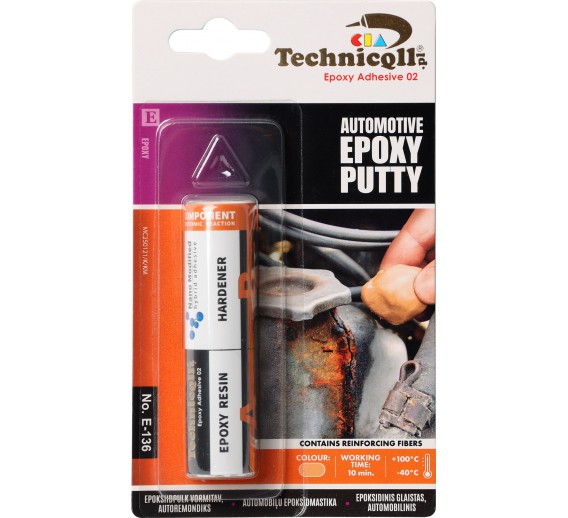 Dažai. Glaistas, gruntas, klijai, skiedikliai. Klijai. Epoksidinis glaistas TECHNICQLL E-136, 35 g Dažai. Glaistas, gruntas, klijai, skiedikliai. Klijai. Epoksidinis glaistas TECHNICQLL E-136, 35 g