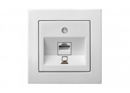 Elektros prekės. Instaliacija - kištukiniai lizdai, jungikliai ir kt.. Liregus jungikliai, kištukiniai lizdai ir kt.. Liregus EPSILON serija baltos spalvos. Epsilon kompiuterio lizdas 6e IKL-001-01 E/B be rėmelio 
