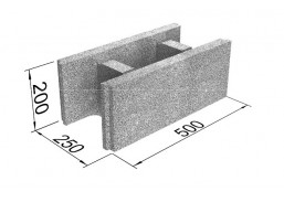 Statybinės medžiagos. Blokeliai. Keramzitiniai blokeliai. Fibo pamatinis blokas 25, 200x250x510 mm 
