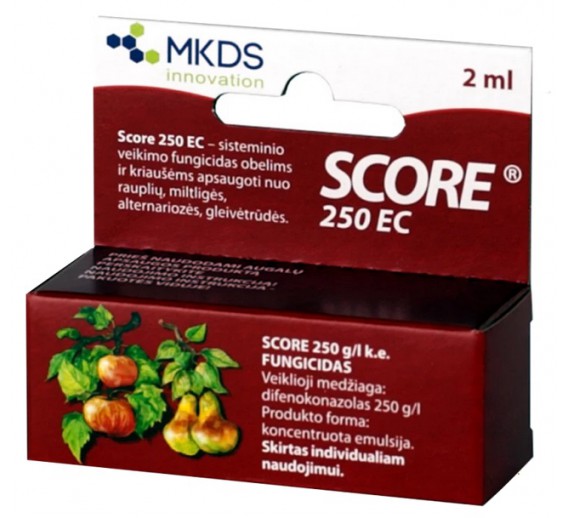 Sodo ir daržo prekės. Augalų apsaugos priemonės. Fungicidai. Fungicidas Score 250 EC 2 ml 