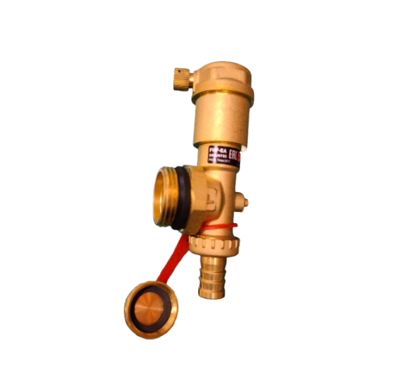 Santechnikos prekės. Uždaromoji ir jungiamoji santechninė armatūra. Balansiniai ventiliai. Galinė sekcija su automatiniu nuorintoju Danfoss