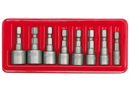 Darbo įrankiai. Mechaniniai įrankiai. Raktų ir galvučių rinkiniai. Galvučių komplektai. Galvučių rinkinys Vorel 5-13mm, 8vnt. 
